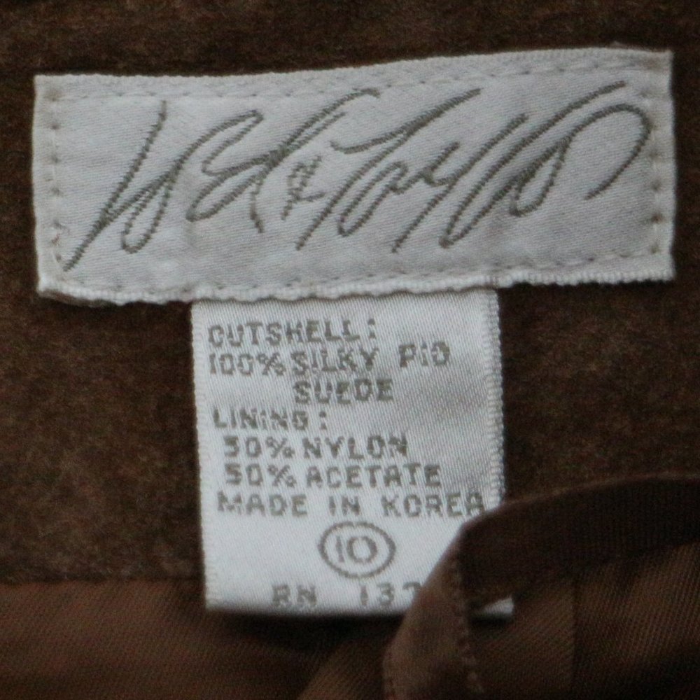 VTG LORD & TAYLOR Silky Suede Leather Skirt Sz 10 Women - Picture 6 of 13